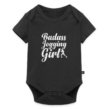 Badass Jogging Girl - Baby Premium short-sleeve bodysuit - black - Front