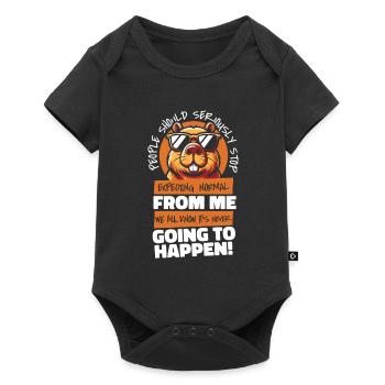 Capybara Wasserschwein - Baby Premium Kurzarmbody - Schwarz - Vorne