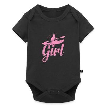 Kayak Girl Water Paddle Boat Canoeing - Baby Premium short-sleeve bodysuit - black - Front