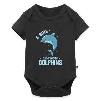 A Girl Who Loves Dolphins Sea Dolphin - Baby Premium short-sleeve bodysuit - black - Front