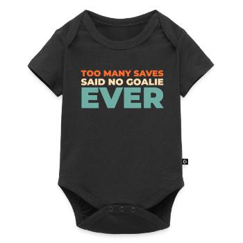 Ice Hockey Goalkeeper Goalkeeper Saves - Baby Premium short-sleeve bodysuit - black - Front