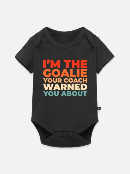 Eishockey Torwart - Baby Premium Kurzarmbody - Schwarz
