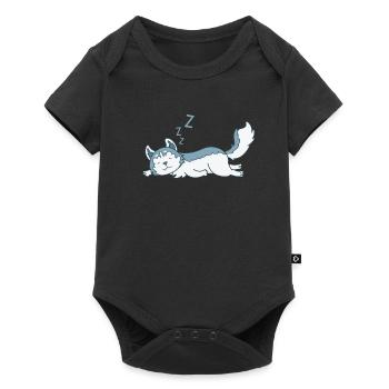 Le chien de traîneau paresseux de Husky - Body à manches courtes Premium Bébé - noir - Devant