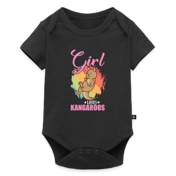 Girl loves Kangaroos Australia - Baby Premium short-sleeve bodysuit - black - Front