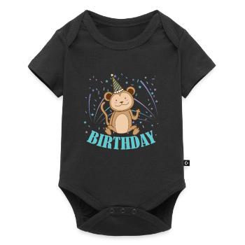 Anniversaire Singe Enfant Anniversaire Enfant - Body à manches courtes Premium Bébé - noir - Devant