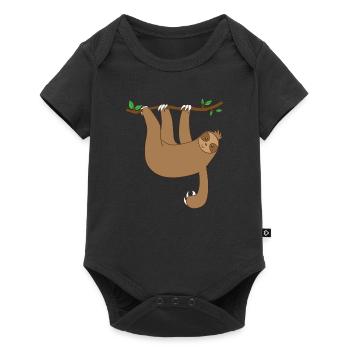 Paresseux suspendu à l’arbre - Body à manches courtes Premium Bébé - noir - Devant