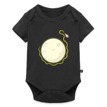 Rocket orbits the moon - Baby Premium short-sleeve bodysuit - black - Front