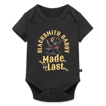 Blacksmith Metalworker Skeleton Fathers Day Dad - Baby Premium short-sleeve bodysuit - black - Front