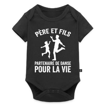 Father and Son Dance For Life Partner Dad - Baby Premium short-sleeve bodysuit - black - Front