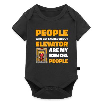 Elevator Elevator - Baby Premium short-sleeve bodysuit - black - Front