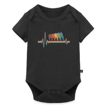 Rythme cardiaque d’électrocardiogramme de hockey sur glace - Body à manches courtes Premium Bébé - noir - Devant