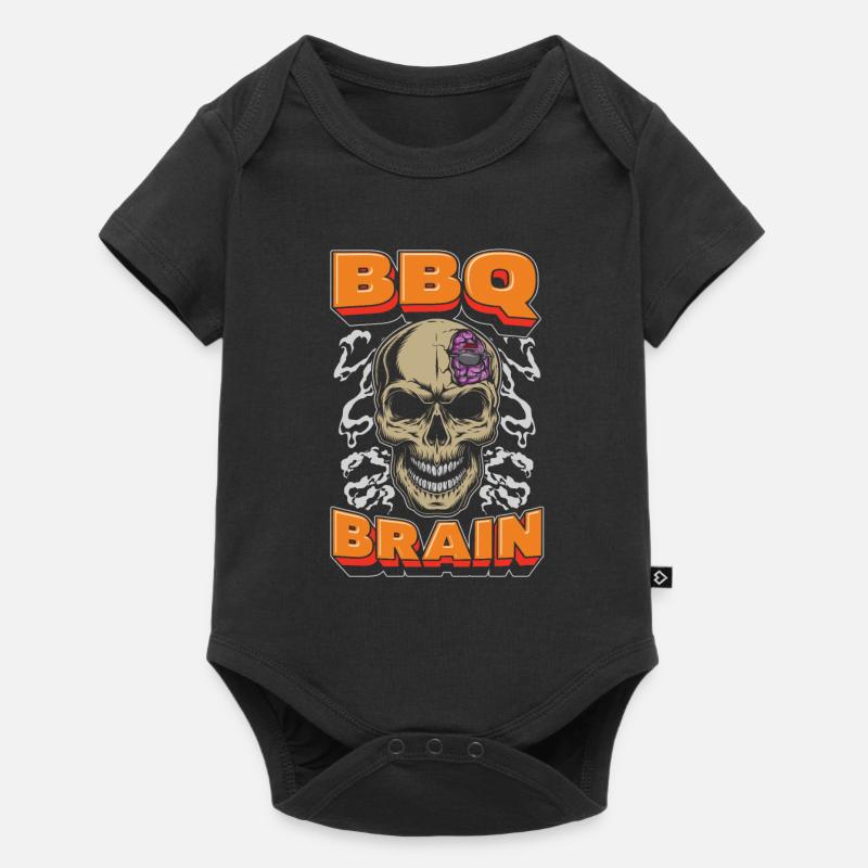 Bbq Grillen Schädel Bbq Brain - Baby Premium Kurzarmbody - Schwarz