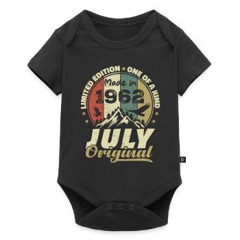 Juli 1962 Geburtstagsgeschenk 1962 Juli 1962 - Baby Premium Kurzarmbody - Schwarz - Vorne