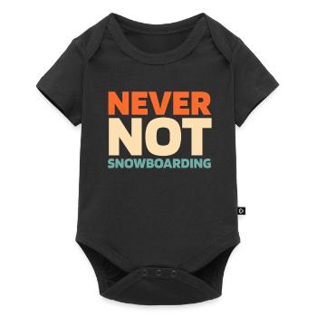 Snowboard Snowboarder - Baby Premium Kurzarmbody - Schwarz - Vorne