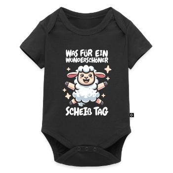 Sheep funny please keep your mouth shut - Baby Premium short-sleeve bodysuit - black - Front