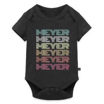 Meyer Retro Familie Nachname Geschenk - Baby Premium Kurzarmbody - Schwarz - Vorne