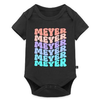 Meyer Retro Familie Nachname Geschenk - Baby Premium Kurzarmbody - Schwarz - Vorne