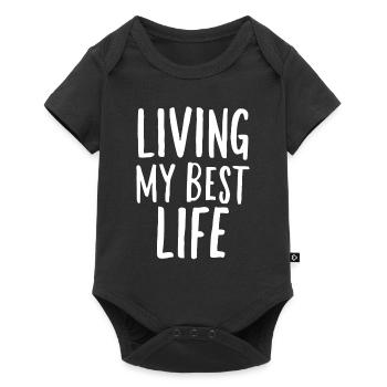 Vivre ma meilleure vie dicton motivant - Body à manches courtes Premium Bébé - noir - Devant