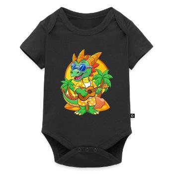 Lustige Drachen Cartoon Sommer Strand Sonnenbrille - Baby Premium Kurzarmbody - Schwarz - Vorne
