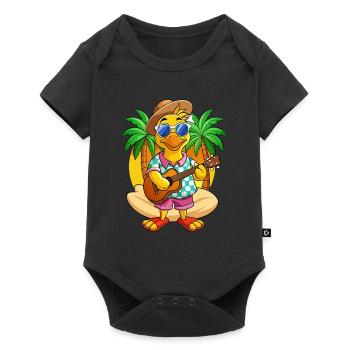 Drôle Canard Dessin Animé Plage D’été Lunettes De Soleil Guitare - Body à manches courtes Premium Bébé - noir - Devant