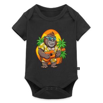 Lunettes de soleil de plage d’été de dessin animé de gorille drôle - Body à manches courtes Premium Bébé - noir - Devant