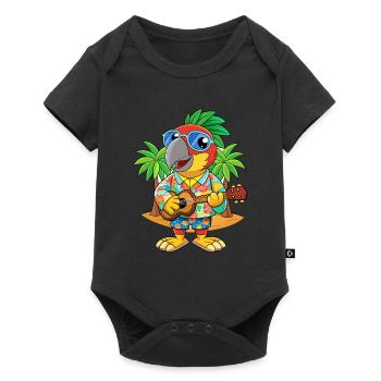 Lunettes de soleil de plage d’été de dessin animé de perroquet drôle - Body à manches courtes Premium Bébé - noir - Devant