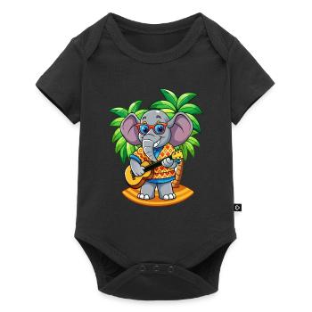 Funny Elephant Cartoon Summer Beach Sunglasses - Baby Premium short-sleeve bodysuit - black - Front