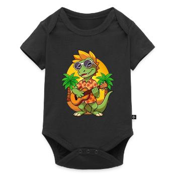 Lunettes de soleil de plage d’été de dessin animé de lézard drôle - Body à manches courtes Premium Bébé - noir - Devant