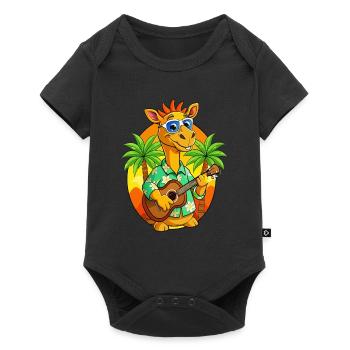 Drôle Camel Dessin animé Plage d’été Lunettes de soleil Guitare - Body à manches courtes Premium Bébé - noir - Devant