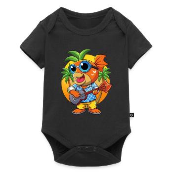 Funny Fish Cartoon Summer Beach Sunglasses Guitar - Baby Premium short-sleeve bodysuit - black - Front