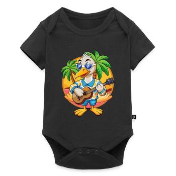 Funny Swan Summer Beach Sunglasses Hawaiian - Baby Premium short-sleeve bodysuit - black - Front