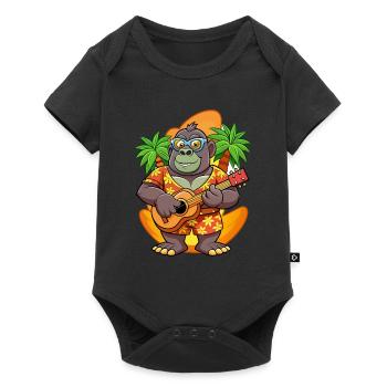Funny Gorilla Summer Beach Sunglasses Hawaiian - Baby Premium short-sleeve bodysuit - black - Front