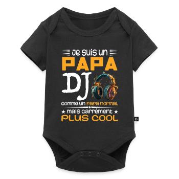 Papa DJ - Cadeau Papa Dj - Body à manches courtes Premium Bébé - noir - Devant