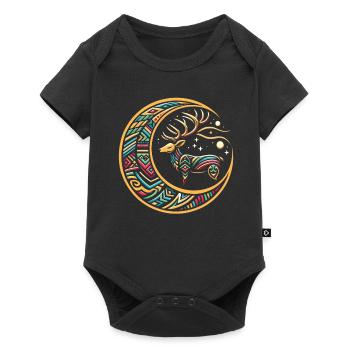 Hirsch Stammes Moon - Baby Premium Kurzarmbody - Schwarz - Vorne