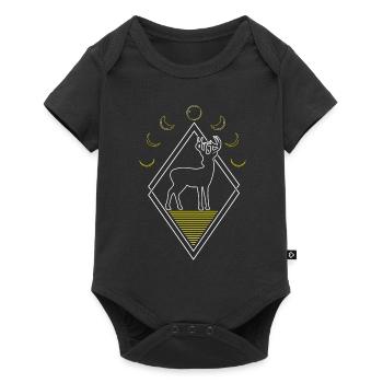 Hirsch Abstrakt Moon Phases - Baby Premium Kurzarmbody - Schwarz - Vorne