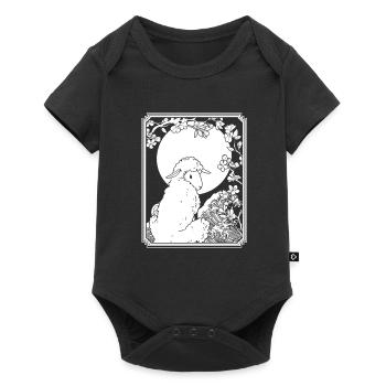 Schaf Japan Cherry Blossom Moon - Baby Premium Kurzarmbody - Schwarz - Vorne