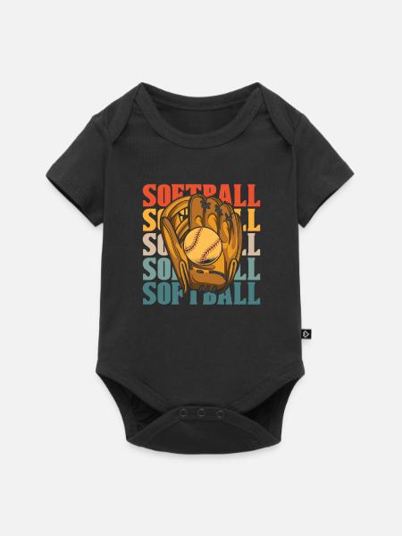 Softball - Baby Premium Kurzarmbody - Schwarz