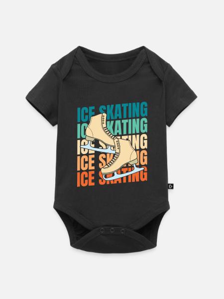Schlittschuhlaufen - Baby Premium Kurzarmbody - Schwarz