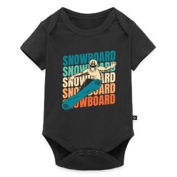 Snowboard Snowboarder - Baby Premium short-sleeve bodysuit - black - Front