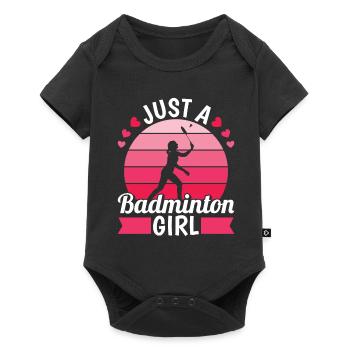 Badminton Shuttlecock Just A Badminton Girl - Baby Premium short-sleeve bodysuit - black - Front