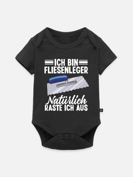 Plattenleger Fliesenlegermeister Handwerker Beruf - Baby Premium Kurzarmbody - Schwarz