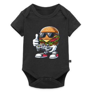 Gamer Gaming Burger Gaming Controller - Baby Premium Kurzarmbody - Schwarz - Vorne