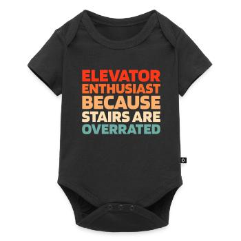 Elevator Elevator - Baby Premium short-sleeve bodysuit - black - Front