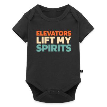 Elevator Elevator - Baby Premium short-sleeve bodysuit - black - Front