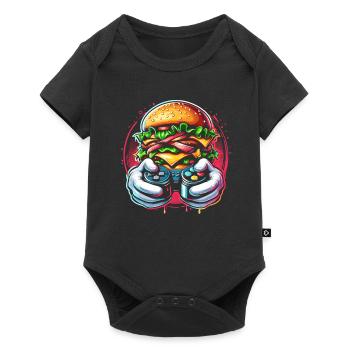 Gamer Gaming Burger Gaming Controller - Baby Premium Kurzarmbody - Schwarz - Vorne