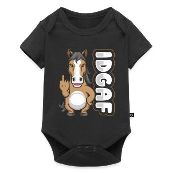 Cheval Equestre Idgaf - Body à manches courtes Premium Bébé - noir - Devant