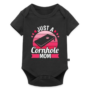 Cornhole Blind Hole Jeu Juste une maman Cornhole - Body à manches courtes Premium Bébé - noir - Devant