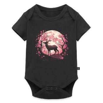Deer Japan Cherry Blossom Moon - Baby Premium short-sleeve bodysuit - black - Front