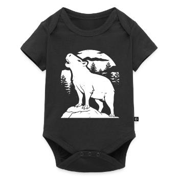 Capybara Wasserschwein Moon Howling - Baby Premium Kurzarmbody - Schwarz - Vorne