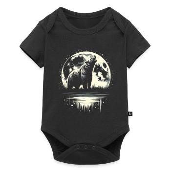 Bear Brown Bear Moon Howling - Baby Premium short-sleeve bodysuit - black - Front